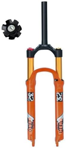WIQUYBML Fourche Avant de VTT Haute résistance, Pivot Droit 1-1/8, Fourche à Suspension pour VTT 26, 27,5 et 29 Pouces, axe QR 100×9 mm, débattement 120 mm, pour Le VTT en extérieur
