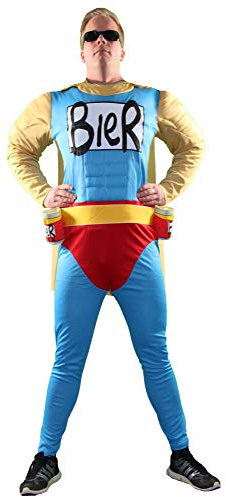 Foxxeo Das Biermann Helden Kostüm für echte Männer - GröÃŸe S-XXXL - für Karneval Fasching Junggesellenabschied JGA GröÃŸe XL
