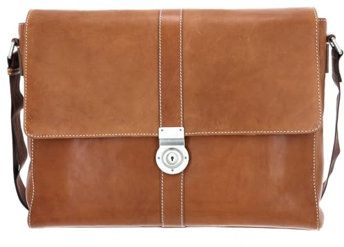 Leonhard Heyden Leder Laptoptasche mit Laptopfach Bergamo Umhängetasche 6855 Hellbraun