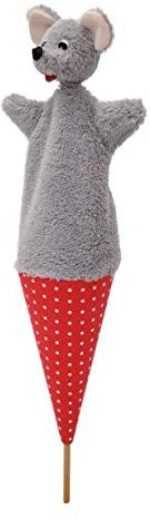 Marionett handdocka djurhanddockor mus 54 cm, perfekt för dockvärmare och rollspel, för barn baby pojkar flickor