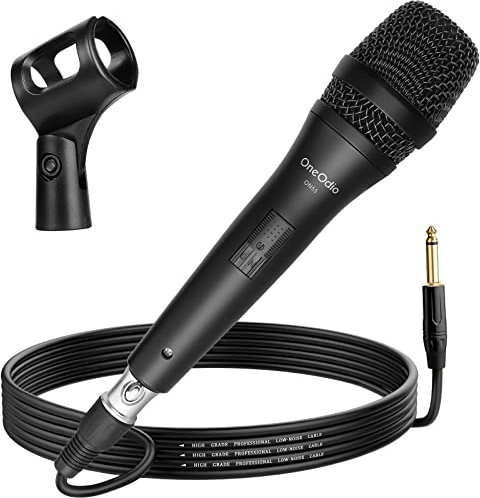 OneOdio Microphone for Singing Wired Microphone Dynamic Karaoke Microphones 16.4ft XLR Cable Vocal Cardioid Metal Handheld Mic for Recording,Party Karaoke Singing, Wedding,Outdoor Activity