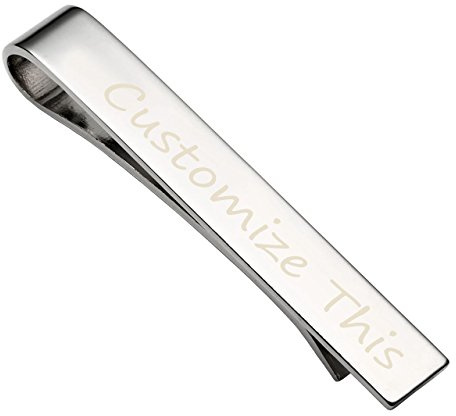 Zysta Personalisiert Krawattenklammer mit Gravur Edelstahl Krawattennadel Skinny Business Tie Clip für Männer Herren, Silber/Gold/Schwarz
