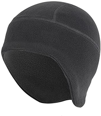 axy Fleece Mütze Wintermütze Fahrradmütze Sport Radmütze für Herren und Damen Helm Unterziehmütze Winddicht Thermo Radsport Laufmütze Radfahren Laufen Ohrenwärmer MUHE4 (Dunkelgrau)