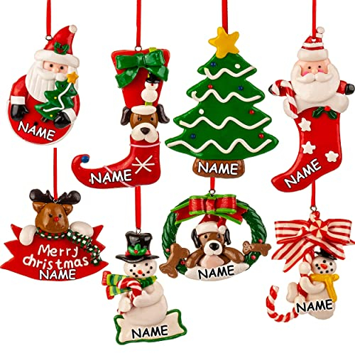 alles-meine.de GmbH Anhänger/Weihnachtsbaumschmuck Verschiedene Modelle wählbar 5 Stück große Weihnachtsbaumanhänger Deko Figur Weihnachtsfiguren_ inkl. Name - Innen & ..