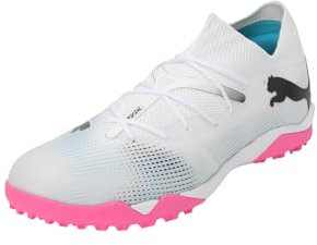 PUMA Future 7 Match TT, Soccer Shoe Uomo, White Black-Poison Pink, 44.5 EU