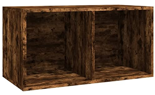 vidaXL Skivlåda rökt ek 71 x 34 x 36 cm träbaserade material, Rökelserikedom