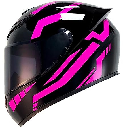 Motorrad Integralhelm DOT Motorrad Touristenhelme Vollvisierhelm Rollerhelm Sturzhelm für Männer & Frauen Tägliches Pendeln (Pink,53~54cm S)