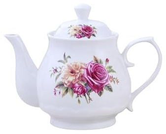 Small Flower Teapot,Ceramic Tea Pot,Tea Pot for 1 Person Use,13oz