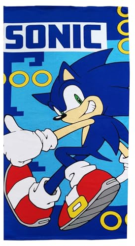 Theonoi Toalla infantil para sauna, toalla de playa, toalla de ducha, toalla de baño, 70 x 140 cm, regalo de microfibra (Sonic)