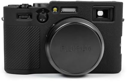 MUZIRI KINOKOO Silikon Tasche für Fuji X100 VI Kamera, ultradünne, weiche Gummi-Schutzhülle für Fuji X100 VI, Kratzfeste, schmale Passform, leichte Hülle für Fujifilm X100VI Kamera-Schwarz