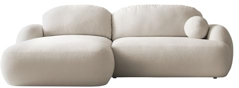 Mirjan24 Modernes Ecksofa Mojato für Wohnzimmer mit Schlaffunktion und Bettkasten, Eckcouch, L-Sofa, Polsterecke, abgerundete Kanten (Now Or Never 03, Seite: Links)