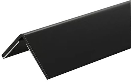 übergangsprofil 2 Zoll Breiter Kantenschutzstreifen für Tischecken/Wände, Selbstklebende Bodenleiste für Treppen, L-förmiger Kantenschutz für Möbel(Black)