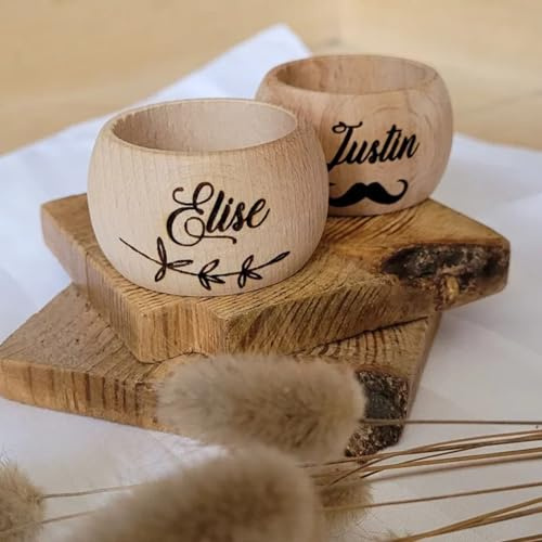 Personalisierte Serviettenringe aus Holz mit Namen. Personalisiertes Geschenk, Hochzeit, Serviettenringe, Tischdekoration, Taufe, Antrag, Partygeschenk, individuelles Gastname, individuelles Geschenk