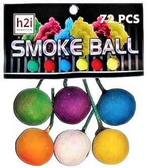 h2i Smoke Balls | 72 Balls | Time 15 sek | Smoke Tube Rauchfackel Rauchtopf Rauchgenerator Rauchbombe mit dichtem kräftigem Rauch | Ganzjahresfeuerwerk Kat T1/F1