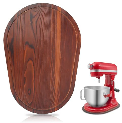 Bamboo Mixer Slider for Kitchen Aid 5-8 Qt Bowl Lift Stand Mixer, Kitchen Appliance sliding mat Countertop Storage Attachments, Mixer Accessories Sliding Tray Moving Board for Kitchen Aid (Brown)