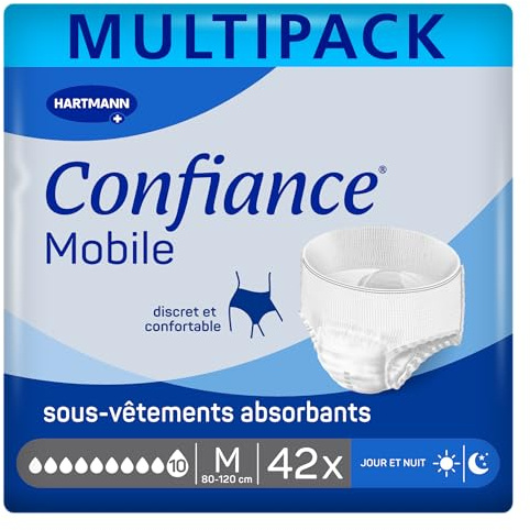 Confiance Mobile 10 Gouttes Slips Absorbants Unisexes | Taille M