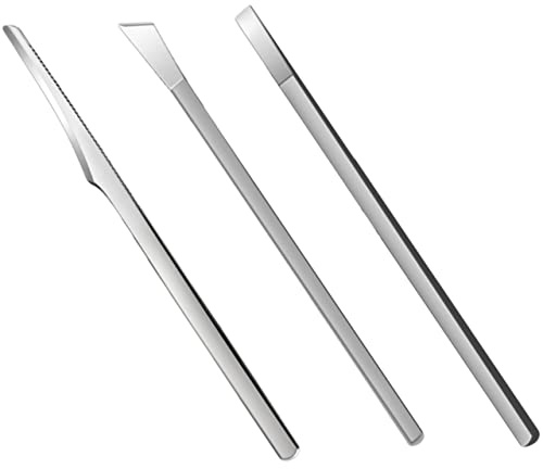 VICASKY Set de Pedicura Profesional de 3 Piezas en Acero Inoxidable para Cortar Cutículas y Uñas Encarnadas, Herramienta para Cuidado de Pies en Casa