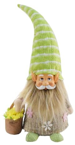 YIGZYCN Décoration naine de jardin de Pâques, sculpture naine en polyester, figurine de personnes âgées pour extérieur et intérieur