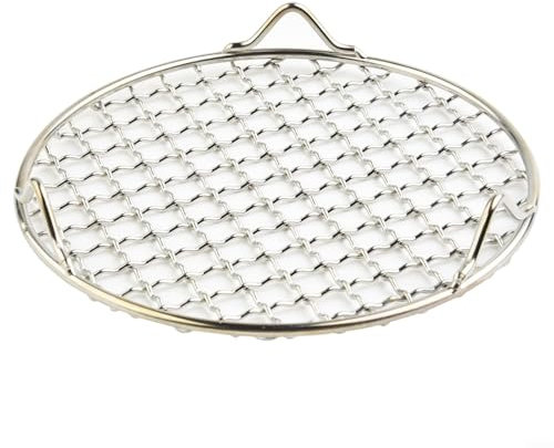 Griglia per barbecue in acciaio inox per barbecue all'aperto, griglia di raffreddamento rotonda con piedini rete di ricambio per affumicatore a pellet gas carbone grill diametro 30,5 cm