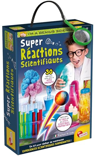 Lisciani - I'm A Genius - Super Reactions - 30 Expériences Scientifiques pour Enfants dès 8 Ans - Coffret Chimie - Kit Science Enfants - Jeu Educatif Scientifique - Idée Cadeau Anniversaire