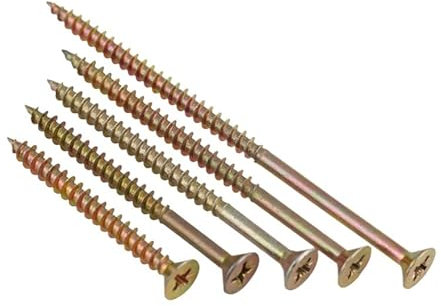 AQXYWAZQ Phillips Flat Head Drywall Screw Cross Countersunk Head Quick Self Tapping Wood Screws KA Color Zinc-plated Hardened Tip Nail(90mm (5Pcs))