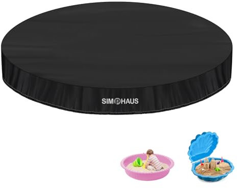 SIMPHAUS Copertura per Sabbiera Conchiglia Copri Sabbiera da Esterno Conchiglia Copertura per Sandbox Coperchio Sabbiera per Bambini in Tessuto Oxford 420D Impermeabile e Resistente Ø 100x15cm
