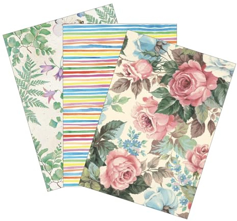 Magicamente Carta - Carta per Decoupage, Blister da 3 Fogli 68x99 cm, Carta Decorativa per Scrapbooking, Stampa Eco-Sostenibile, per tutti gli usi Creativi