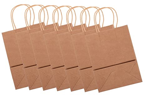 SHERCHPRY 20 Tygkasser Kraftpapper Kraftpapperspåsar Pappersförpackningspåsar Papperspåsar Små Takeaway-Påsar Papperspåsar För Matvaror Pappersbärkassar Med Handtag Påsar Med