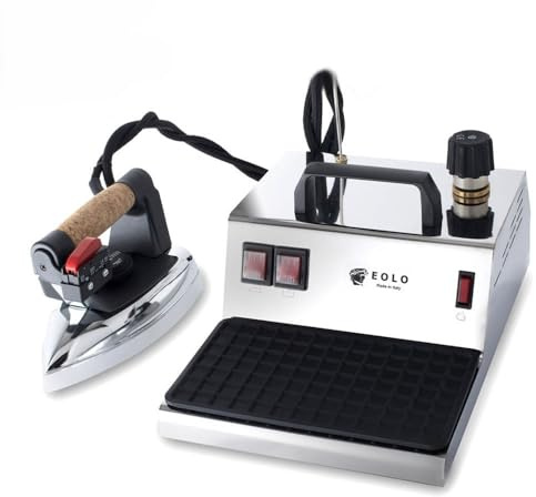 EOLO Ferro da Stiro a Caldaia GV01 Inox V5 Professionale con Paravapore Caldaia in Rame a Risparmio Energetico A++ Resistenza Esterna Anticalcare Corazza Acciaio Inox Garanzia 5 Anni Made in Italy
