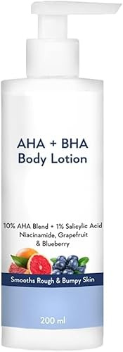 NN 10% AHA + 1% BHA Bodylotion für Männer und Frauen – Körperlotion für trockene Haut – entwirrt, glättet raue und holprige Haut, 200 ml