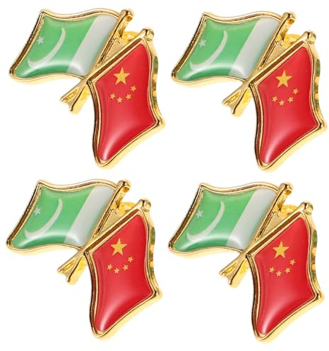SHERCHPRY 4piezas Broche de Amistad entre Pakistán y China Pin Bandera de Pakistán Accesorio Decorativo para Ropa Sombreros y Mochilas de Viaje
