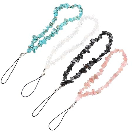 SOIMISS 4 piezas Correa para Teléfono Móvil con Cuentas de Piedra Pulsera Anticaída de Decorativa y para Smartphone