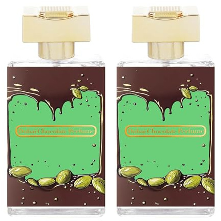 Perfume de Chocolate Dubái, Perfume de Chocolate con Pistacho, Aroma Dulce de Larga Duración, Ingredientes Puros, Fragancia - Spray 100 ml (2pcs)