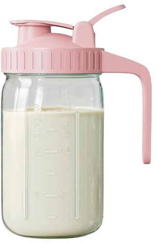 Pichet de lait maternel avec couvercle et poignée anti-fuite 32 oz Pichet de lait maternel avec bouteille rangement en verre en verre