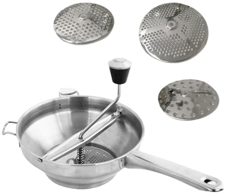 Passaverdure - Tritatutto Rotativo In Acciaio Inossidabile, Schiacciafrutta A Manovella Facile Da Usare | Utensile Da Cucina Multiuso Per La Preparazione Di Salsa Di Mele In Scatola, Patate E Marmella