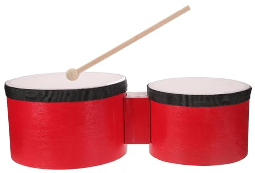 Alasum Strumento a Percussione Bongo per Bacchetta, Tamburi per Piccoli da 8 a 12 Anni, Set Doppio Tamburo Orff per Educazione Musicale e Giochi Educativi