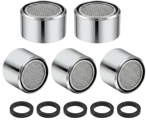 ZMaglorian Lot de 5 Mousseurs Robinet M22 – Aérateurs Économiseurs d'Eau pour Cuisine et Salle de Bain – Embouts Filtres avec Adaptateur – Régulateurs de Jet pour Robinet