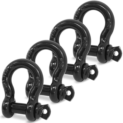 Digank Grillete de anillo en D, grillete de horquilla de 0.63 pulgadas con pasador de tornillo de 3/4 pulgadas, resistencia a la rotura de 19.051 kg, grillete de cabrestante de recuperación resistente