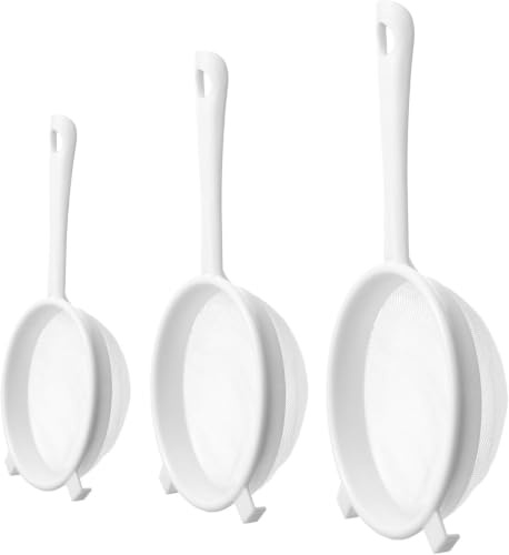 3PCS Kitchen Sieve, Small Sieve for Kitchen Use, 3-Piece Sieves and Strainers Set with Fine Mesh Sieve, Ideal for Cooking and Baking, Three Sizes Included