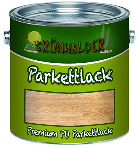 Grünwalder Premium färglös parkettlack, glänsande, sidenmatt, trätätning, trapplack, parkettvård, parkettolja (1 l, sidenmatt)