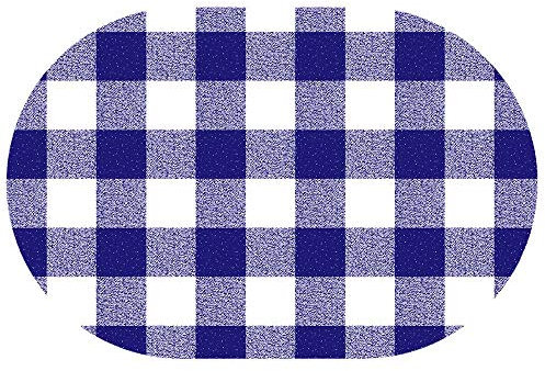Wachstuchtischdecke Wachstuch Tischdecke Gartentischdecke Rund Oval Klassik Kariert Blau Oval 130 x 180 cm abwaschbare Wachstischdecke
