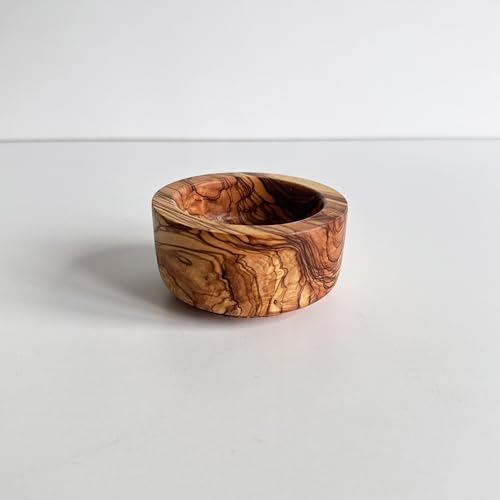 Egedeneve Bol en bois d'olivier, bol à goûter fait à la main, 4 bols en bois, bol en bois (8 cm)