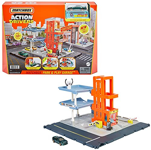 Matchbox HBL60 - Action Drivers Parkgarage Spielset mit 1 Fahrzeug, Spielzeug ab 3 Jahren