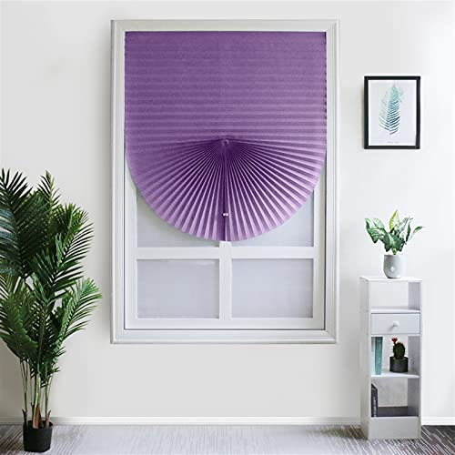 Heavyoff Faltjalousie Plissee Faltrollo Ohne Bohren mit Selbstklebend Thermo-Plissee Blickdicht für Fenster und Tür Sichtschutz und Sonnenschutz 60x180cm/23.6 W x 70.8 H Lila