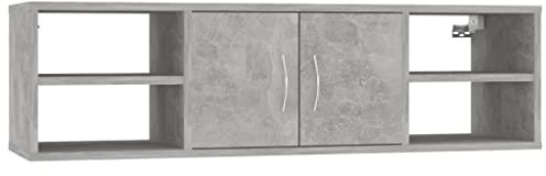 vidaXL Scaffale a Parete Grigio Cemento 102x30x29 cm Legno Multistrato