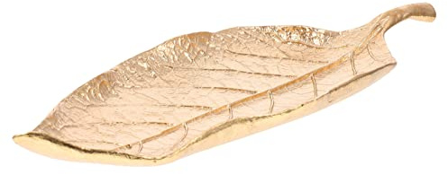 SOLUSTRE Gold Foglia di Gioielli Piatto a Forma di Foglia a Forma di Metallo Supporto Del Metallo Gioielli Organizzatore di Gioielli Trinket Piatto Vanità Vassoio Pratico Piastra di