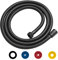 GEFIRE Duschschlauch, Edelstahl Brauseschlauch 2m, Verdrehschutz Universal Flexibel, mit 4 Wassersparer Durchflussbegrenzer, Standard 1/2'' Anschluss, Druckbeständig, Hitzebeständig, Schwarz