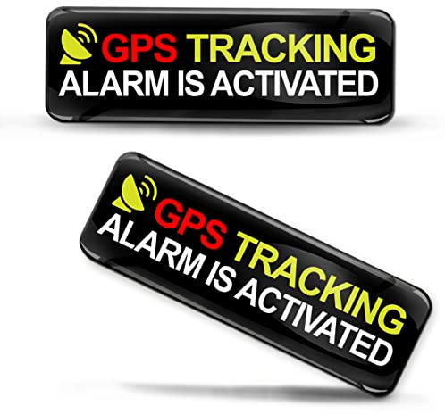 Biomar Labs 2 x Aufkleber 3D Gel Silikon GPS Alarmanlage Alarm Aktiviert Stickers Autoaufkleber Auto Motorrad Fahrrad Fenster Telefon Laptop PC Tablet Tür KS 28