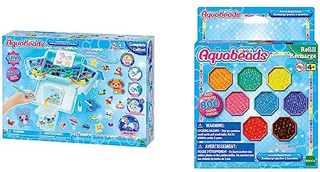 Aquabeads 31775 Designfabrik & 31520 Glitzerperlen - Nachfüllset Nachfüllpack