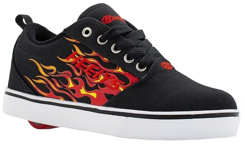 HEELYS Casual sko med hjul för män, svart/röd/lågor, 10
